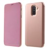 Etui portefeuille Galaxy A6 Plus 2018 avec rabat effet mirroir - Rose