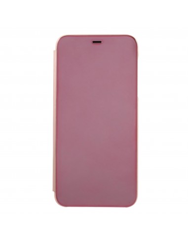 Etui portefeuille Galaxy A6 Plus 2018 avec rabat effet mirroir - Rose
