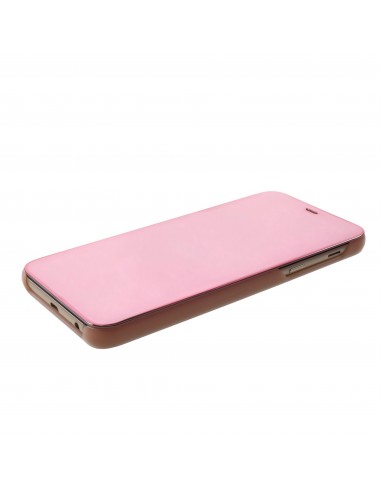 Etui portefeuille Galaxy A6 Plus 2018 avec rabat effet mirroir - Rose