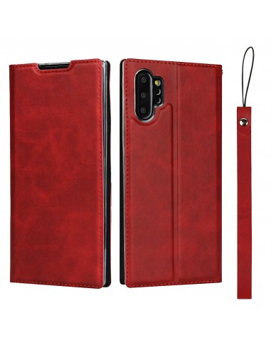 Etui portefeuille Galaxy Note 10 Plus Simili cuir - Rouge