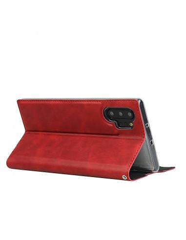 Etui portefeuille Galaxy Note 10 Plus Simili cuir - Rouge