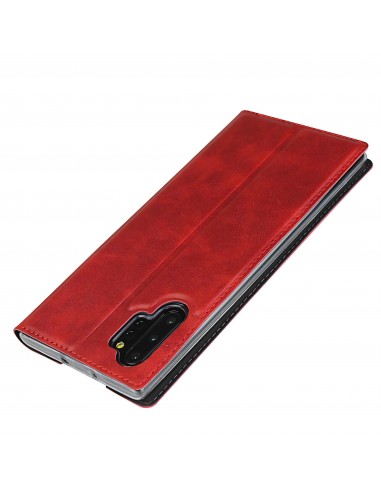 Etui portefeuille Galaxy Note 10 Plus Simili cuir - Rouge