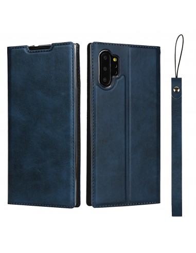 Etui portefeuille Galaxy Note 10 Plus Simili cuir - Bleu foncé