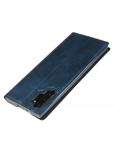 Etui portefeuille Galaxy Note 10 Plus Simili cuir - Bleu foncé