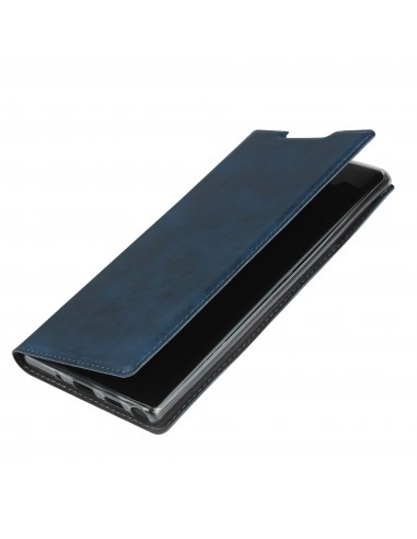 Etui portefeuille Galaxy Note 10 Plus Simili cuir - Bleu foncé