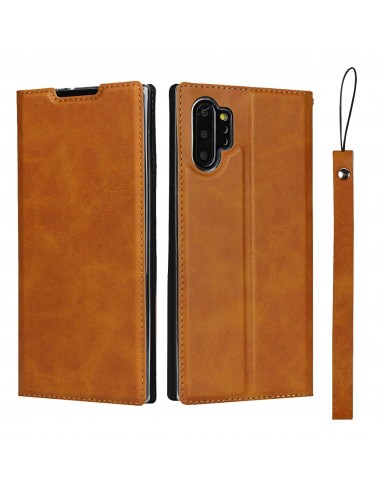 Etui portefeuille Galaxy Note 10 Plus Simili cuir - Marron