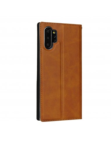 Etui portefeuille Galaxy Note 10 Plus Simili cuir - Marron
