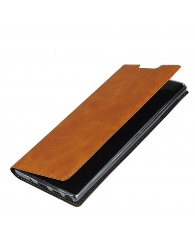 Etui portefeuille Galaxy Note 10 Plus Simili cuir - Marron