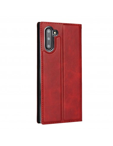 Etui portefeuille Galaxy Note 10 Simili cuir - Rouge