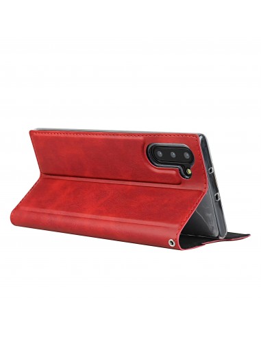 Etui portefeuille Galaxy Note 10 Simili cuir - Rouge