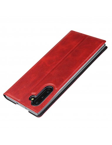 Etui portefeuille Galaxy Note 10 Simili cuir - Rouge