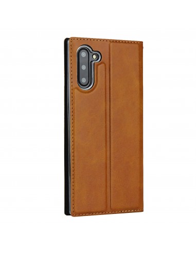 Etui portefeuille Galaxy Note 10 Simili cuir - Marron