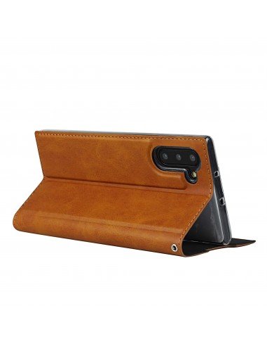 Etui portefeuille Galaxy Note 10 Simili cuir - Marron
