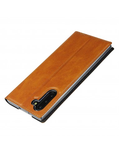 Etui portefeuille Galaxy Note 10 Simili cuir - Marron