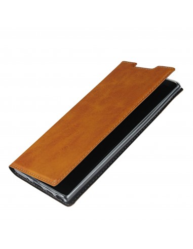 Etui portefeuille Galaxy Note 10 Simili cuir - Marron