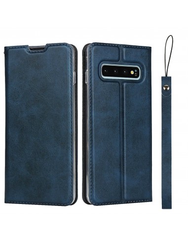 Etui portefeuille Galaxy S10 Simili cuir - Bleu foncé