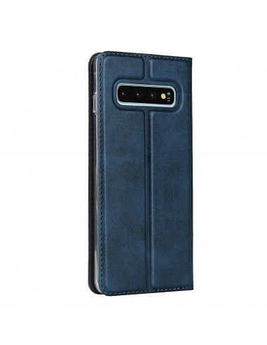 Etui portefeuille Galaxy S10 Simili cuir - Bleu foncé