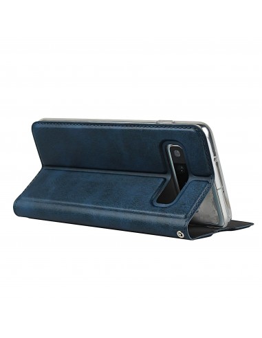 Etui portefeuille Galaxy S10 Simili cuir - Bleu foncé
