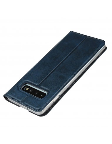 Etui portefeuille Galaxy S10 Simili cuir - Bleu foncé
