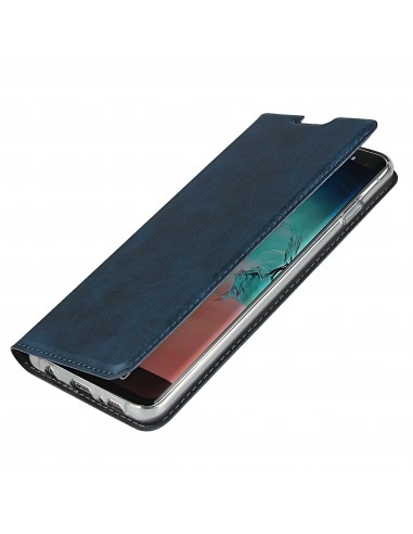 Etui portefeuille Galaxy S10 Simili cuir - Bleu foncé