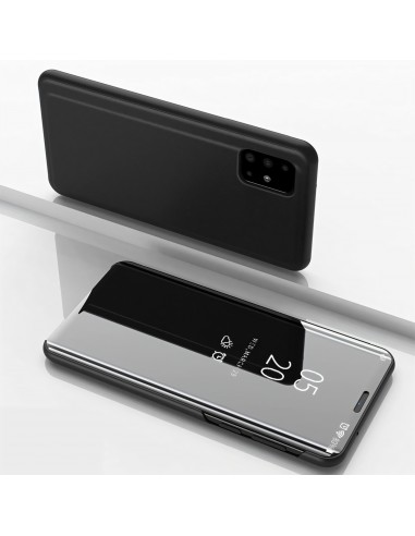 Etui Galaxy A51 avec fenêtre mirroir Design - Noir