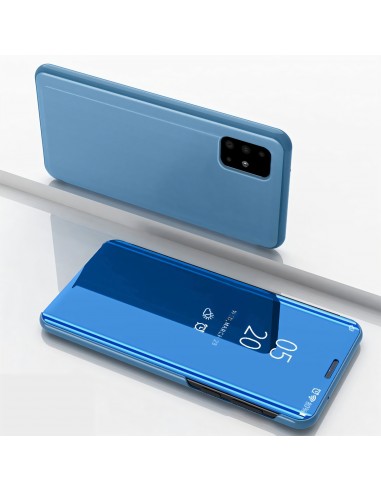 Etui Galaxy A51 avec fenêtre mirroir Design - Bleu