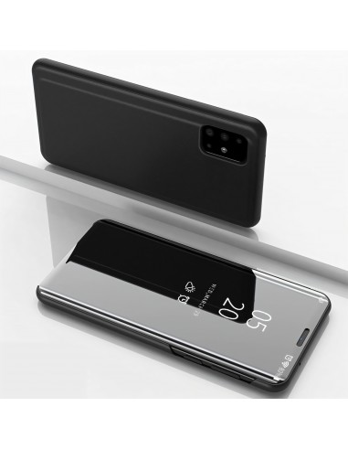 Etui Galaxy A71 avec fenêtre mirroir Design - Noir