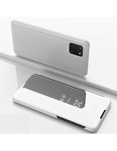 Etui Galaxy Note 10 lite et Galaxy A81 avec fenêtre mirroir Design - Argent