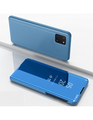 Etui Galaxy Note 10 lite et Galaxy A81 avec fenêtre mirroir Design - Bleu