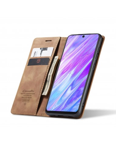 Etui portefeuille Galaxy S20 Simili cuir avec rangement carte CASEME - Marron