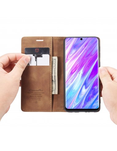 Etui portefeuille Galaxy S20 Simili cuir avec rangement carte CASEME - Marron