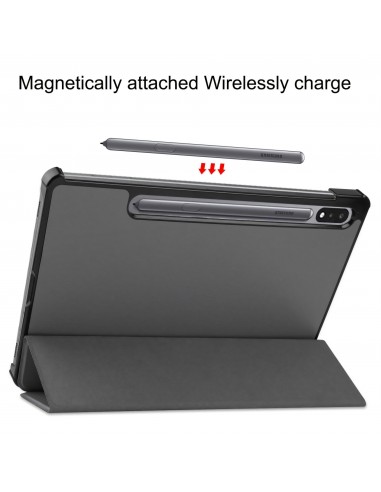 Housse de protection Galaxy Tab S7 avec support pliable style Smart Case - Gris