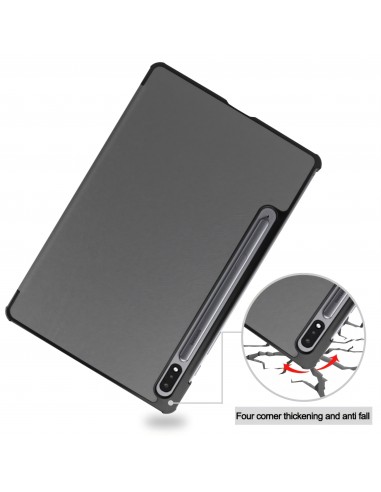 Housse de protection Galaxy Tab S7 avec support pliable style Smart Case - Gris