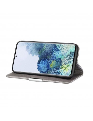 Etui portefeuille Galaxy A51 Style cuir avec fermeture magnétique et rangement carte - Gris