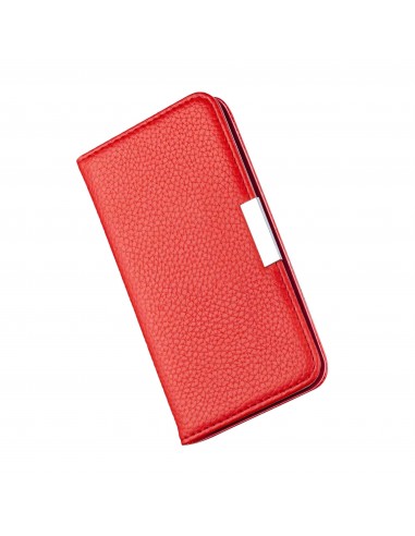 Etui portefeuille Galaxy A51 Style cuir avec fermeture magnétique et rangement carte - Rouge
