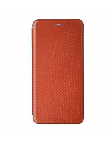 Etui de protection Galaxy S21 Style fibre de carbone avec rangement carte - Marron