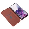 Etui de protection Galaxy S21 Style fibre de carbone avec rangement carte - Marron