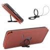 Etui de protection Galaxy S21 Style fibre de carbone avec rangement carte - Marron