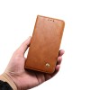 Etui portefeuille Galaxy S21 avec rangement carte et coque silicone intégrée - Marron