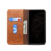 Etui portefeuille Galaxy S21 avec rangement carte et coque silicone intégrée - Marron