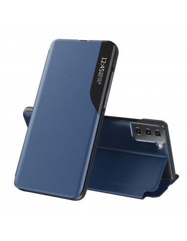 Etui Galaxy S21 Design et discret avec petite fenêtre - Bleu foncé
