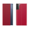 Etui Samsung Galaxy S21  avec fenêtre transparente sur le côté - Rouge