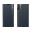 Etui Samsung Galaxy S21  avec fenêtre transparente sur le côté - Bleu foncé