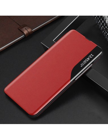 Etui Galaxy S21 Ultra Design et discret avec petite fenêtre - Rouge