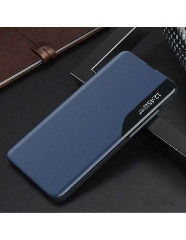 Etui Galaxy S21 Ultra Design et discret avec petite fenêtre - Bleu foncé
