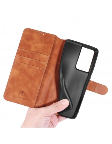 Etui portefeuille Galaxy S21 Ultra Style Retro avec rangements cartes - Marron