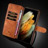 Etui portefeuille Galaxy S21 Ultra Style Retro avec rangements cartes - Marron