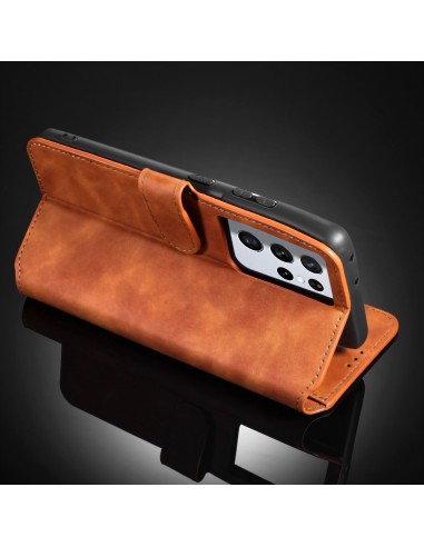 Etui portefeuille Galaxy S21 Ultra Style Retro avec rangements cartes - Marron