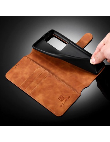 Etui portefeuille Galaxy S21 Ultra Style Retro avec rangements cartes - Marron