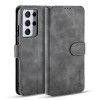 Etui portefeuille Galaxy S21 Ultra Style Retro avec rangements cartes - Gris